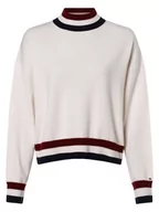 Swetry damskie - Tommy Hilfiger - Sweter damski z dodatkiem kaszmiru, beżowy|biały - miniaturka - grafika 1