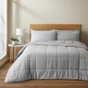 Narzuty - Jasnoszara narzuta pikowana z mikropluszu na łóżko dwuosobowe 200x220 cm Cosy Cord – Catherine Lansfield - miniaturka - grafika 1