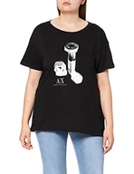 Koszulki i topy damskie - Armani Exchange Damska koszulka Nut & Bolt, czarny, M - miniaturka - grafika 1