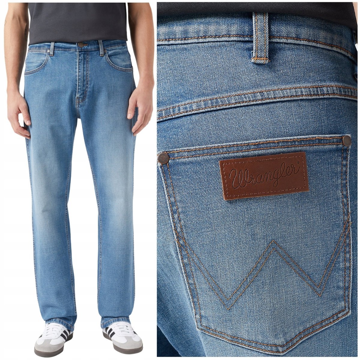 Wrangler FRONTIER Stride DżINS luźne proste spodnie jeansowe W30 L32
