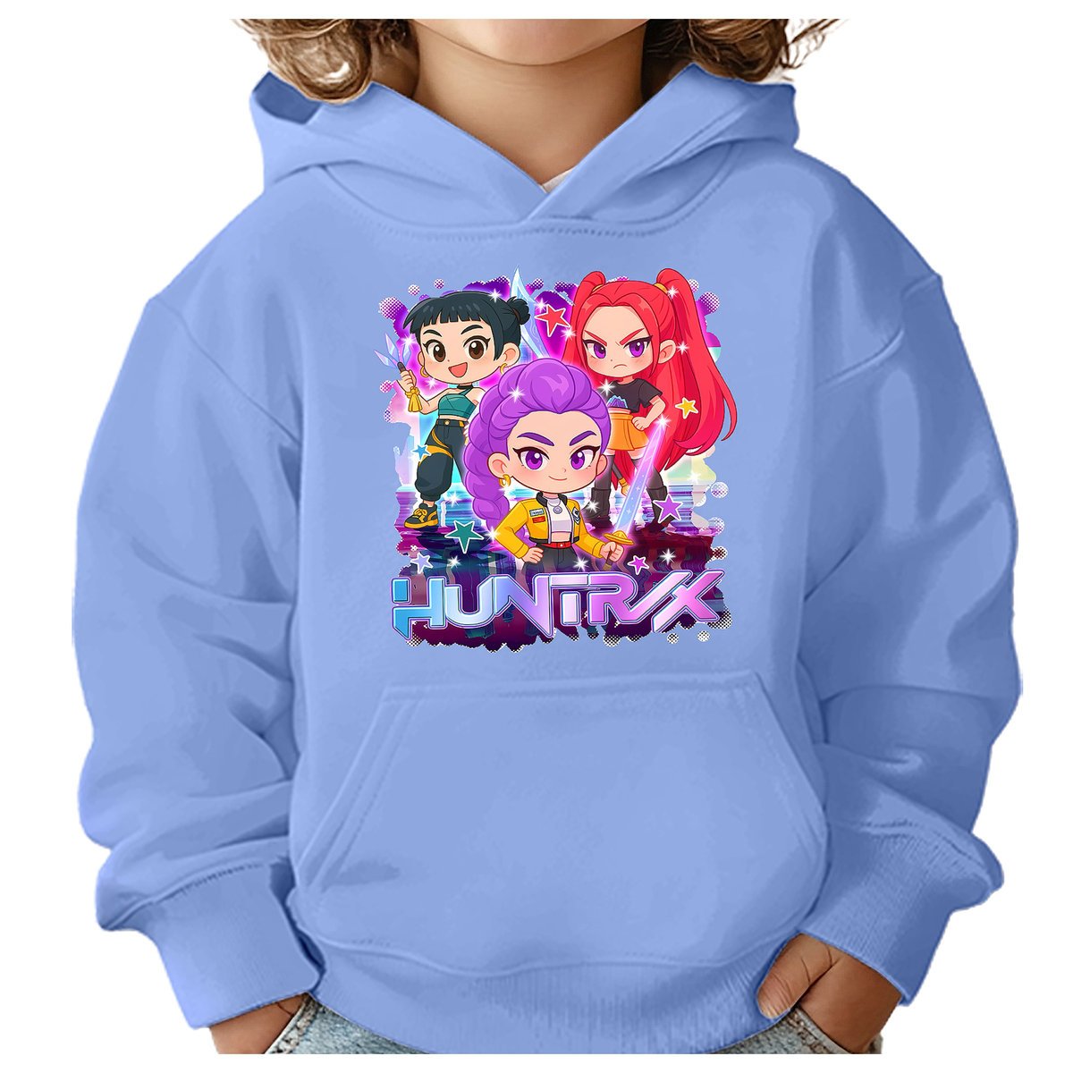 BLUZA DZIECIĘCA KPOP DEMON HUNTERS HUNTRIX 134-140 Z KAPTUREM BAWEŁNIANA