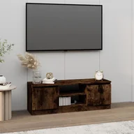 Szafki RTV - vidaXL Szafka pod TV, z drzwiczkami, przydymiony dąb, 102x30x36 cm - miniaturka - grafika 1