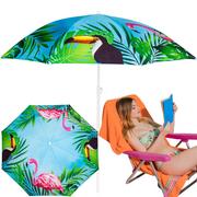 Parasole ogrodowe - Parasol plażowy składany łamany we wzorki 160cm - miniaturka - grafika 1