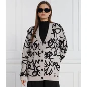 Swetry damskie - Desigual Kardigan | Regular Fit | z dodatkiem wełny - miniaturka - grafika 1