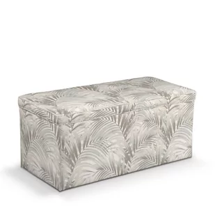 Dekoria.pl Dekoria.pl Skrzynia tapicerowana beżowo kremowe liście palmy na białym tle w 90 × 40 × 40 cm Gardenia 525-142-14 - Pufy i podnóżki - miniaturka - grafika 1