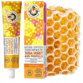 Płyny do płukania jamy ustnej - Agafia Agafia - Receptury Babuszki Agafii - Natural Toothpaste - Taiga Honey and Propolis - Naturalna pasta do zębów z miodem z Taigi i propolisem - Zdrowe Dziąsła - 85 g - miniaturka - grafika 1
