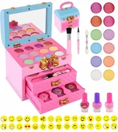 Zabawki kreatywne - ZESTAW KUFEREK DO MALOWANIA PAZNOKCI MAKIJAŻU DLA DZIECI KOSMETYKI naklejki - miniaturka - grafika 1