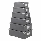 Pudła i pojemniki do przechowywania - Zestaw 6 pudełek do przechowywania szare - miniaturka - grafika 1