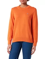 Swetry damskie - GANT Damski sweter ICON G Cotton C-Neck Pulower z okrągłym dekoltem, pomarańczowy, pomara?czowa dynia, L - miniaturka - grafika 1