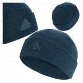 Czapki damskie - Czapka adidas Beanie Morska Zielona Damska Z Grubszej Dzianiny Gumowe Logo - miniaturka - grafika 1