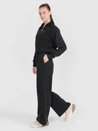 Spodnie damskie - 4F Spodnie oversize z szerokimi nogawkami damskie 4FRSS25TTROF1396-20S Czarny Roz. XS - miniaturka - grafika 1