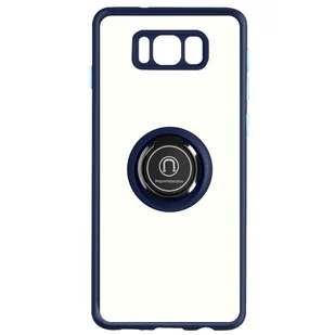 Dwumateriałowe etui Samsung Galaxy S8 z metalowym pierścieniem Podstawka wideo w kolorze niebieskim - Etui i futerały do telefonów - miniaturka - grafika 1