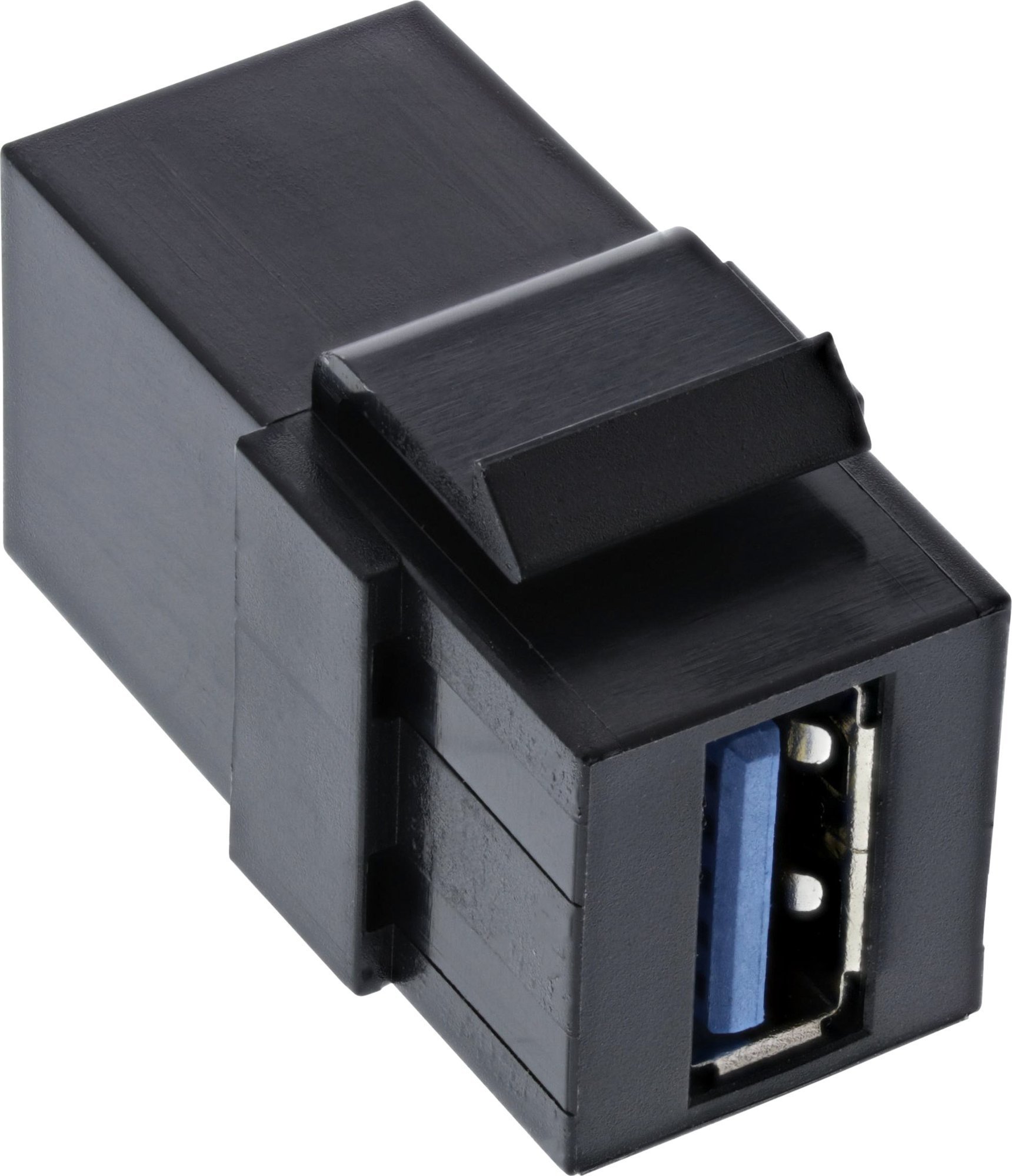 Adapter USB InLine InLine® USB 3.2 Snap-In module, USB-A F/F, 90° angled, black housing