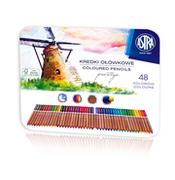 Przybory szkolne - ASTRA art-pap Kredki akwarelowe z drewna cedrowego Astra w metalowym pudełku Prestige 48 kolorów - miniaturka - grafika 1