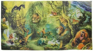 Mata Dywan Koc Na Podłogę Dżungla 108 cm x 58 cm LEAN Toys - Maty edukacyjne - miniaturka - grafika 1