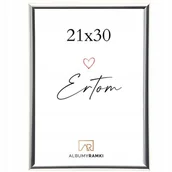 Ramki na zdjęcia - Ramka Ertom LINE STYLE 21x29,7 A4 srebrna zdjęcie, dyplom, certyfikat - miniaturka - grafika 1