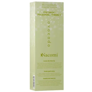 NACOMI SET Face Care Avocado krem do twarzy 40ml + maska do twarzy 40ml + krem pod oczy 15ml - Maseczki do twarzy - miniaturka - grafika 1