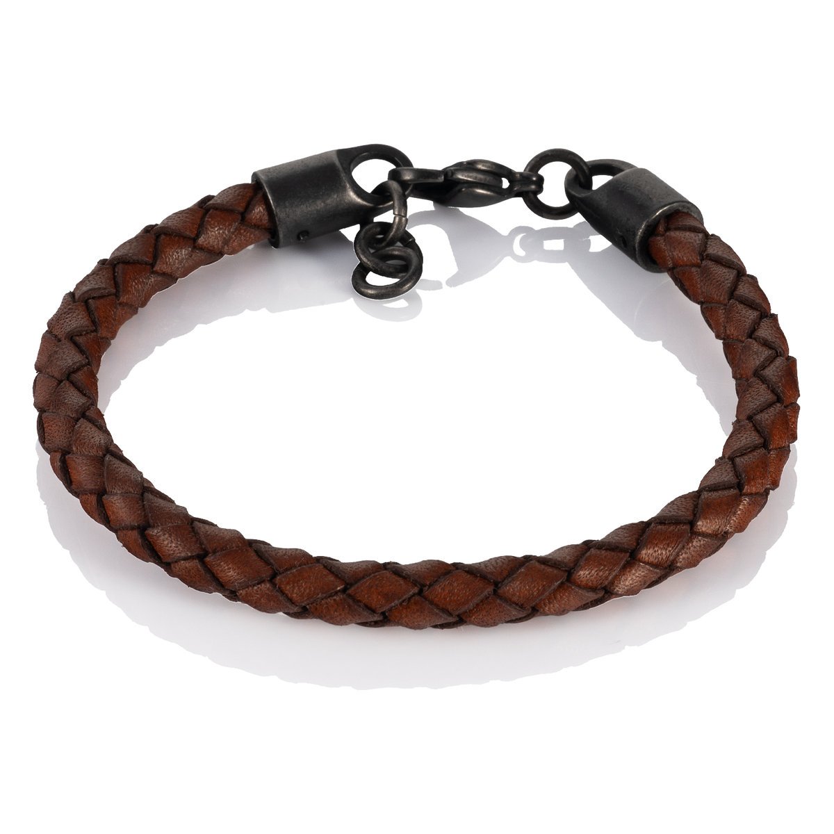 Brązowa bransoleta męska skórzana B-01