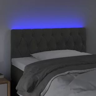 Lumarko Zagłówek do łóżka z LED, ciemnoszary, 90x7x78/88 cm, aksamit - Inne meble do sypialni - miniaturka - grafika 4