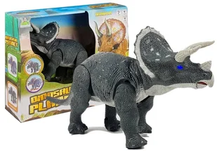 Lean Duży Dinozaur Na Baterie Triceratops Szary 4079 - Figurki dla dzieci - miniaturka - grafika 7