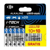 Baterie i akcesoria - Carrefour i-Tech Baterie alkaliczne AAA 10 + 10 gratis! - miniaturka - grafika 1