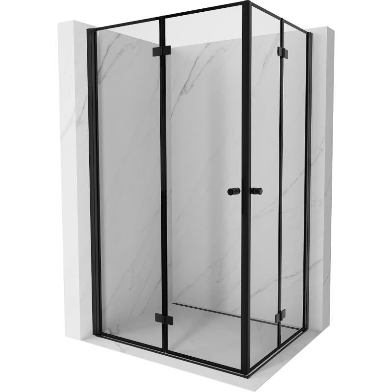 Mexen Mist-F Duo kabina prysznicowa składana 120 x 110 cm, czarna ramka, czarna - 8A6-120L-110P-70-70
