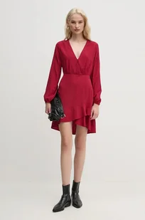 Pepe Jeans sukienka KENDALL kolor czerwony mini rozkloszowana PL953610 - Sukienki - miniaturka - grafika 1