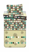 Pościel - Komplet pościeli 4 szt. 140x200-2szt 70x90 - 2szt.Kółka beżowa turkusowa z mikrofibry - miniaturka - grafika 1