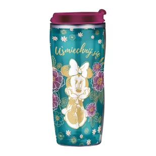 Kubek Bidon Minnie Flowers Green z wymienną dekoracją 400 ml DISNEY - Bidony dla dzieci - miniaturka - grafika 1