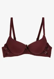 Ciemnofioletowy Biustonosz Push-Up na Ramiączkach z Regulacją i Metaliczną Aplikacją Alerista - Biustonosze - miniaturka - grafika 1