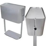 Lampy stojące - LAMPA BIURKOWA Z PÓŁKĄ WALENCJA SREBRNE ALUMINIUM SANNELI DESIGN - miniaturka - grafika 1