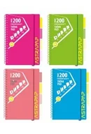 Zeszyty szkolne - Kołozeszyt A5 100 kartek kratka neon ASTRA 107024001 - miniaturka - grafika 1