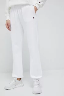 Spodnie damskie - Champion spodnie dresowe kolor biały gładkie - grafika 1