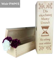 Gadżety dla niej i dla niego - Skrzynka na wino alkohol Dla Ukochanej mamy z imieniem - miniaturka - grafika 1