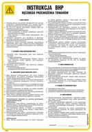 Instrukcje stanowiskowe BHP - IAE09 INSTRUKCJA BHP RĘCZNEGO PRZEWOŻENIA TOWARÓW, FN - FOLIA SAMOPRZYLEPNA; (245X350MM) - miniaturka - grafika 1