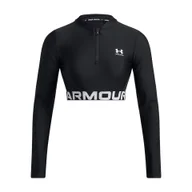 Bluzy damskie - Top treningowy damski Under Armour Heat Gear Rib 1/4 Zip - miniaturka - grafika 1
