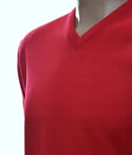 Swetry męskie - Sweter męski z wełny merynosów i kaszmiru w szpic kaszmirowy L czerwony 233 - miniaturka - grafika 1