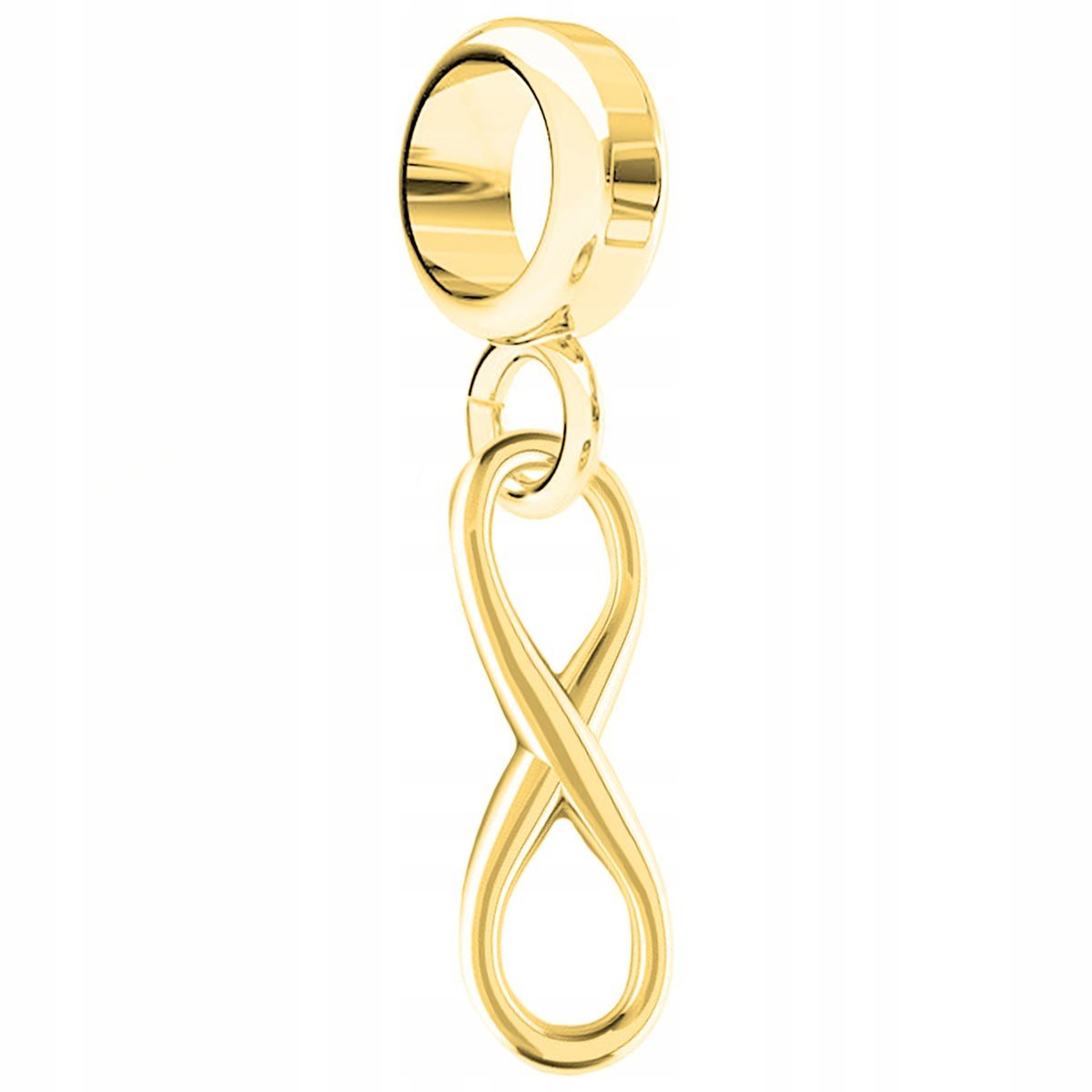 Charms Złoty z Nieskończonością Infinity Ósemka Nieskończoność SREBRO 925