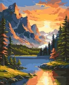 Kolorowanki, wyklejanki - Malowanie po numerach Świt w górach 40x50 cm - miniaturka - grafika 1