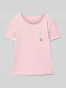 Koszulki dla dziewczynek - T-shirt z nadrukiem z logo - miniaturka - grafika 1