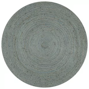 vidaXL Ręcznie wykonany dywan z juty, okrągły, 120 cm, oliwkowozielony - Dywany - miniaturka - grafika 1