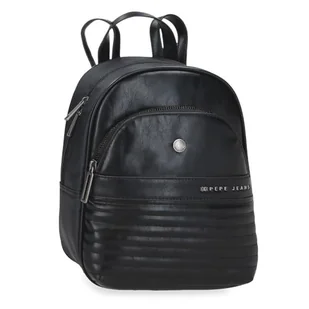 Pepe Jeans Plecak Biker Casual Czarny 21x27,5x10 cm Poliester z Detalami Ze Sztucznej Skóry 5,4L by Joumma Bags, Czarny (Black), Talla única, plecak na co dzień - Plecaki - miniaturka - grafika 1