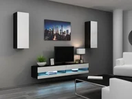 Meblościanki - Cama Meble Zestaw VIGO NEW 10 czarny/biały połysk - miniaturka - grafika 1