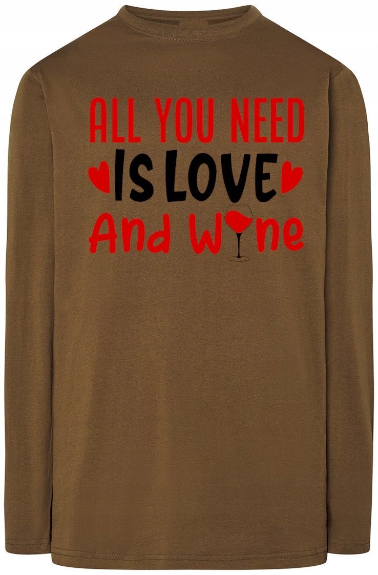 Love and Wine Walentynki Longsleeve Nadruk r.XXL