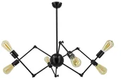 Lampy sufitowe - Lampa wisząca na ozdobne żarówki 6767/6 BLACK z serii SPIDER - miniaturka - grafika 1