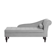 Szezlongi - Szezlong welurowy ze schowkiem BELIANI Pessac, szary - miniaturka - grafika 1