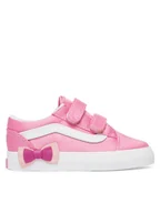 Buty dla dziewczynek - Vans Sneakersy Old Skool V Bow VN000E9WFRQ1 Różowy - miniaturka - grafika 1