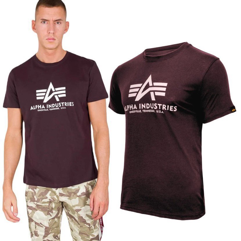 Koszulka Alpha Industries Basic 100501 21 - Bordowa S [S]