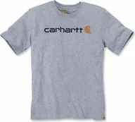 Koszulki męskie - Carhartt Koszulka Core Logo T-Shirt Grey - miniaturka - grafika 1