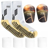 Piłka nożna - MAŁE OCHRANIACZE PIŁKARSKIE + SKARPETKI ANTYPOŚLIZGOWE 42-46 TAŚMY 18m - miniaturka - grafika 1